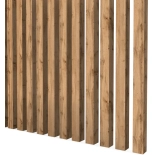 3D dekorativne lamele HRAST WOTAN, lesene letvice za stena ali strop (28x37 mm)