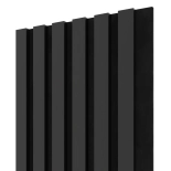 Akustični leseni paneli, črn mat, 28x275cm (0.77 m²)