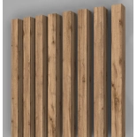 3D dekorativne lamele HRAST WOTAN, lesene letvice za stena ali strop (28x37 mm)