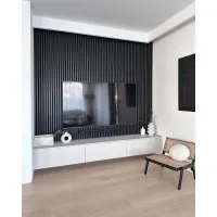 3D dekorativne lamele za stene in strop, lesena letev (antracit) 16x28mm