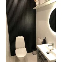 3D dekorativne lamele za stene in strop, lesena letev (črna) 16x28mm