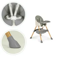 Otroški stol za hranjenje 2v1, siv, NOAH