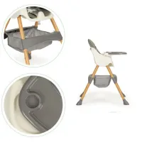 Otroški stol za hranjenje 2v1, siv, NOAH