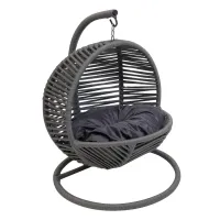 Gugalno ležišče za mačke in majhne pse z mehko blazino, temno sivo