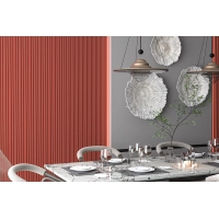 GRILL stenski panel, masivni les, vodoodporen, TEMNO RDEČA, 118x2800 mm (0.40 m²)