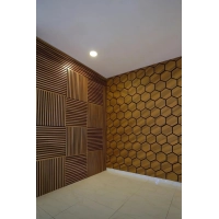 Akustični stenski panel, HEKSAGON WOTAN HRAST, 790x646 mm