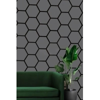 Akustični stenski panel, HEKSAGON ANTRACIT, 790x646 mm