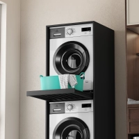 Omara za pralni in sušilni stroj, z izvlečno polico, črna