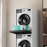 Omara za pralni in sušilni stroj, z izvlečno polico, bela