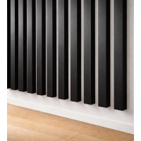 3D dekorativne lamele, lesene letvice za stena ali strop (28x37 mm) (črna)