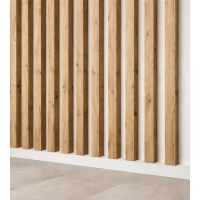 3D dekorativne lamele, lesene letvice za stena ali strop (28x37 mm) (hrast rustik)