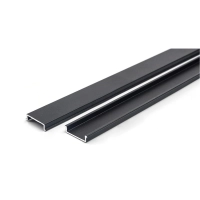Aluminijast pokrov stebra za WPC ograjo, 14x22 mm, 1850 mm, črna