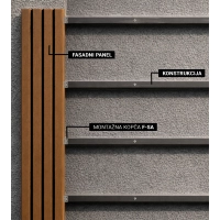 Profil za WPC fasadno konstrukcijo, 40x25 mm, dolžina 2900 mm