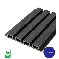 [VZOREC] Zunanji fasadni panel, WPC, 219x2900 mm, ČRNA, videz lesne strukture