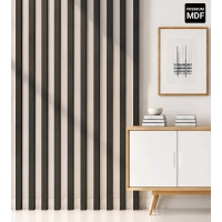3D decorative slats, wooden strips for walls, ceiling, or partition wall (28x37 mm) (FLAGSTAFF OAK)