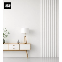 3D dekorativne lamele, lesene letvice za stena ali strop (28x37 mm) (belo)