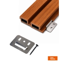 Kovinske sponke za WPC fasadne panele (20 kos) + vijaki