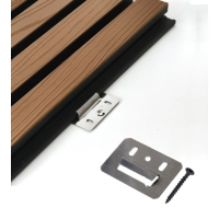 Kovinske sponke za WPC fasadne panele (20 kos) + vijaki