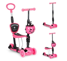 Otroški skiro LED 5 v 1 Ladybug - roza