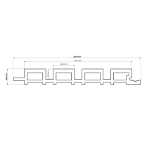 Zunanji leseni panel, fasadni, WPC, 219x26x2900mm, temnosivo (0.63 m2)