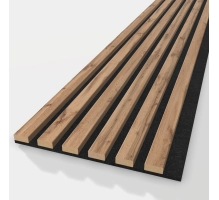 Akustični leseni paneli, hrast wotan, 28x275cm (0.77 m²)