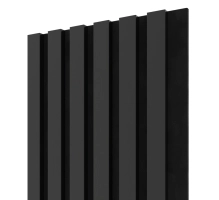 Akustični leseni paneli, črn mat, 28x275cm (0.77 m²)