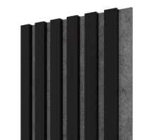 Akustični leseni paneli, črn mat, 28x275cm (0.77 m²)
