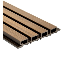 WPC fasadni panel TEAK/ČRNA, 219x2900 mm, dvobarvni (0,63 m²)