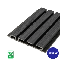 [VZOREC] Zunanji fasadni panel, WPC, 219x2900 mm, ČRNA, videz lesne strukture
