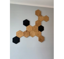 Dekorativni panel, lesen šesterokotnik, 18x21 cm