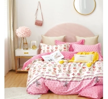 Obojestranska posteljnina 160x200, roza, 3 delna