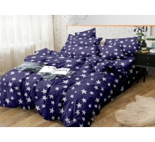 Posteljnina 160x200cm, 3 delna, modra z zvezdicami