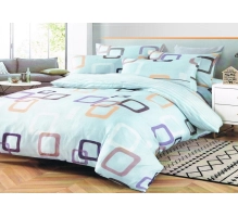 Posteljnina 160x200cm, turkizna, kvadrat, 3 delna