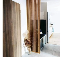 Decorative 3D wall wood slat, MDF, for wall or partition walls (28x60mm) (oak sonoma)