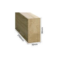 3D dekorativne lamele za stene in strop, lesena letev (hrast sonoma) 16x28mm