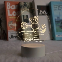 3D Magic nočna lučka, svetlobna risalna tabla za sporočila, LED
