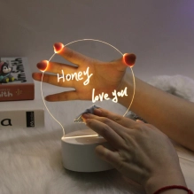 3D Magic nočna lučka, svetlobna risalna tabla za sporočila, LED