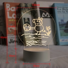 3D Magic nočna lučka, svetlobna risalna tabla za sporočila, LED