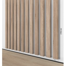 3D dekorativne lamele za stene in strop, lesena letev (hrast sonoma) 16x28mm
