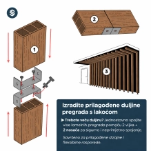 WPC leseni brisolej LT-04A, 3D žitni les, AURORA, 100x53x2900 mm