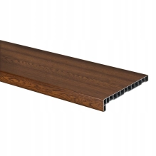 Notranja okenska polica PVC, 156x25 cm, barva ZLATI HRAST + zaključne kape