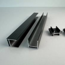 2 KOS aluminijast pokrov za WPC ograjo, 26x24 mm, 1730 mm dolžina, črna