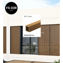 WPC leseni brisolej FS-03A, brušena tekstura, SVETLI HRAST, 50x50x2900 mm