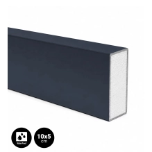 Architectural louvers, galvanized metal, 10x5x300 cm, ANTHRACITE (RAL 7016)