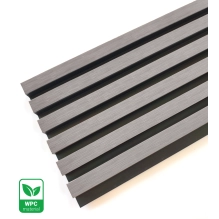 WPC fasadni panel TWIX SLIM, SIVA s črnimi fugami, 6 tankih lamel (0,64 m²)