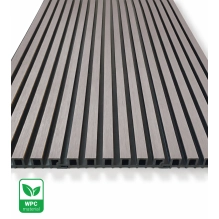 WPC fasadni panel TWIX SLIM, SIVA s črnimi fugami, 6 tankih lamel (0,64 m²)