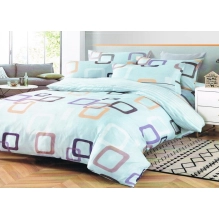 Posteljnina 200x220cm, turkizna, kvadrat, 3 delna