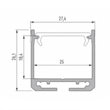 LED svetilka za stenske letve - STANDARD [2,8 cm]