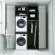 Omarica za pralni in sušilni stroj + stranska omara, 240 cm, črna, 1 polica
