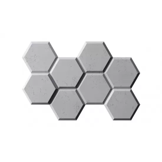 3D panel za steno, dekorativni beton, šestkotnik